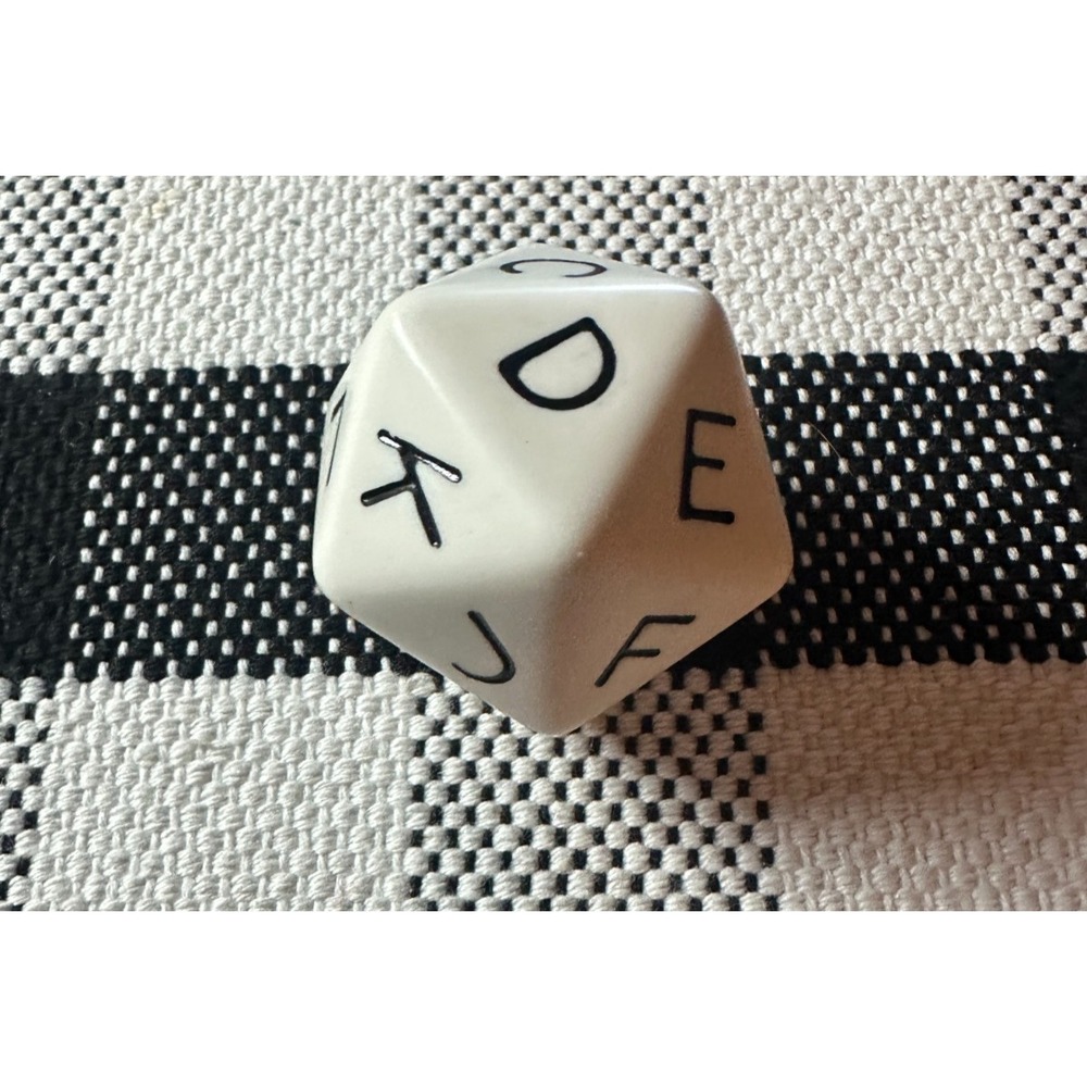 Scattergories Dice Replacement White Letter Die 20 Letters D20 Board Game Part